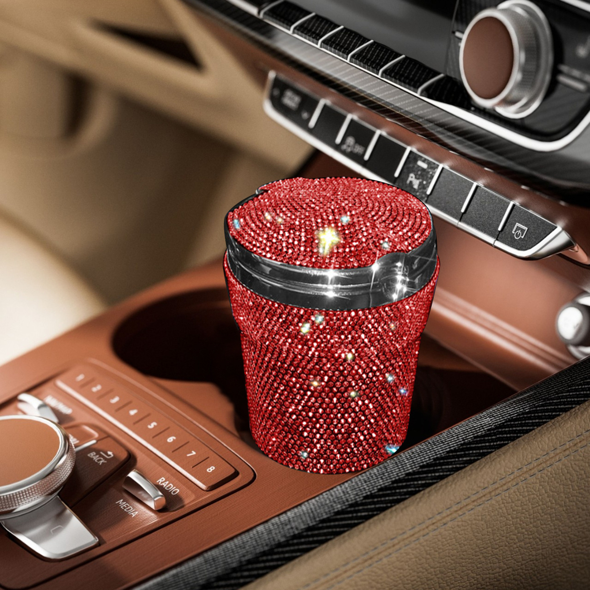 LED Light — Qìchē Car ashtray - red