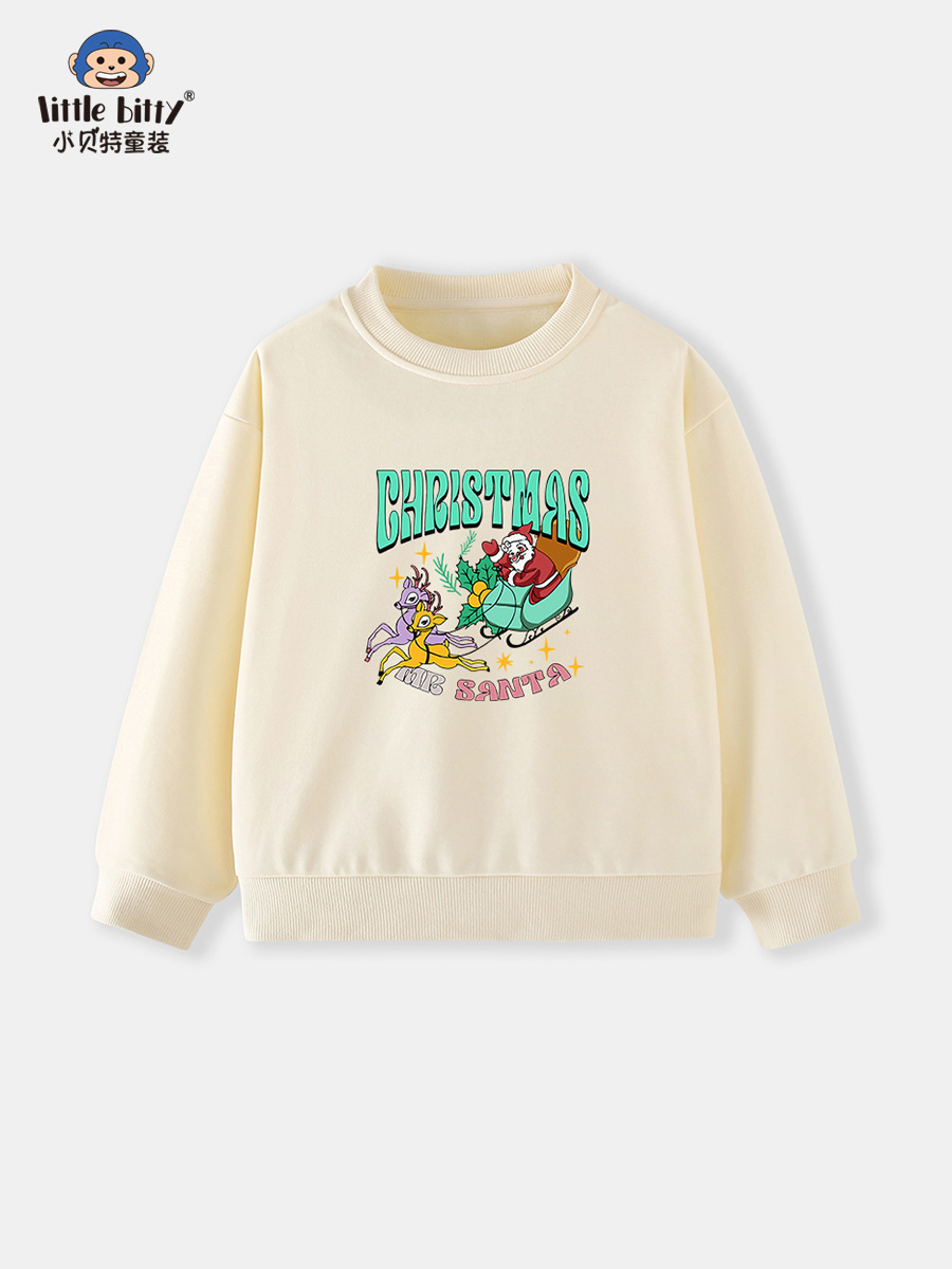 European and American Style 25 Years New Kidsren's Autumn Sweatshirt Trendy Christmas Printed Knitted Pullover Sweatshirt Kidsren's Clothing