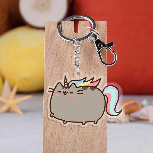 Japanese Cute Cat Backyard Pangji Cat Acrylic Transparent Double-Sided Keychain Pendant