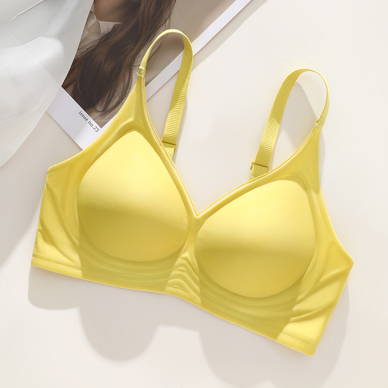 Ropa interior de látex para mujer, pechos pequeños, recolección superior, anti-flacidez, sin anillo de acero, leche auxiliar, sin marcas, transpirable, sujetador delgado