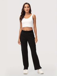 2025 New Cross-Border European and American Women's High-Waisted Straight Pants (Polyester Cross-Border Dropshipping
