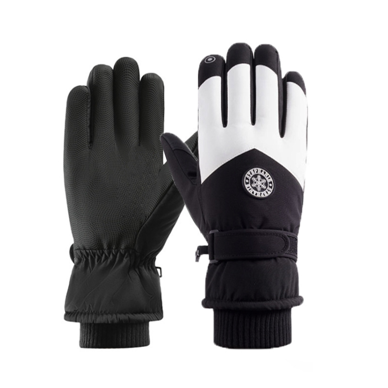 直版圆标滑雪男黑白