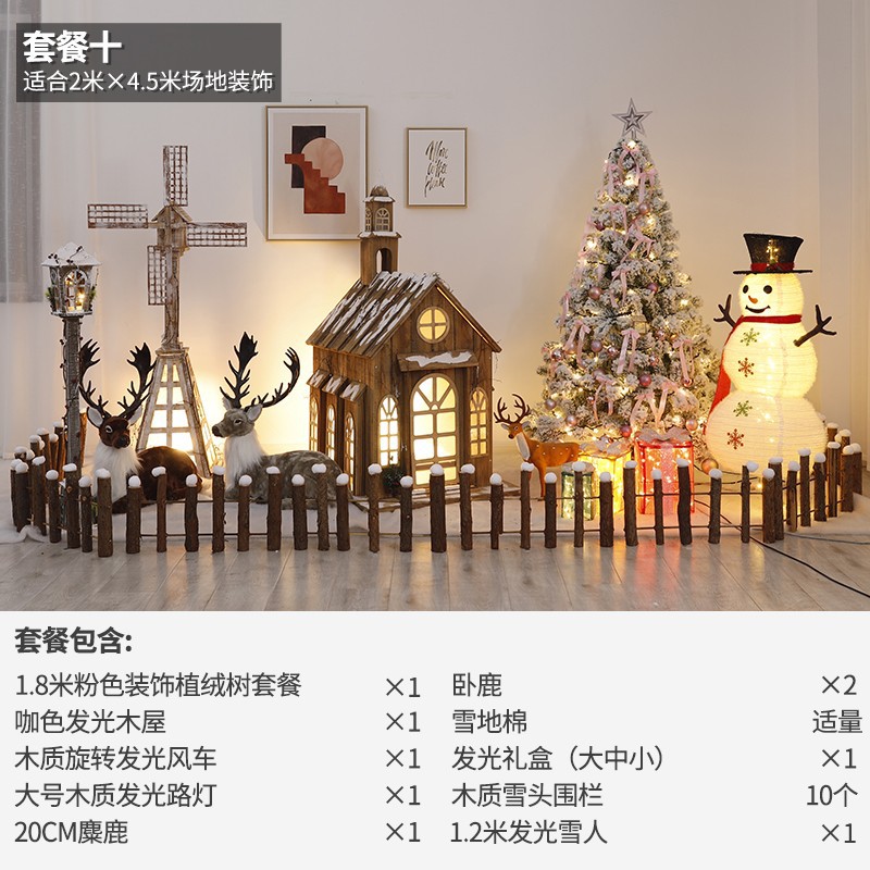 Navidad hotel centro comercial bar gran escena decoración Meichen luminoso Castillo Casa decoraciones de vacaciones