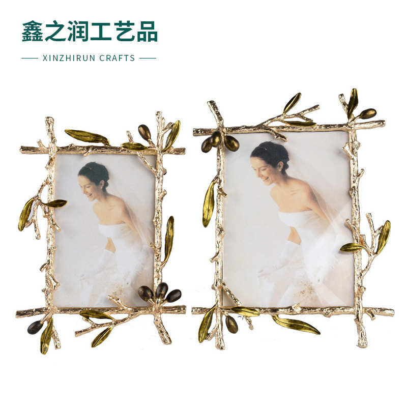 Spot Wholesale Metal Photo Frame European Style Golden Juice Photo Frame Creative Decoration Home Furnishings Retro Photo Frame Picture Frame