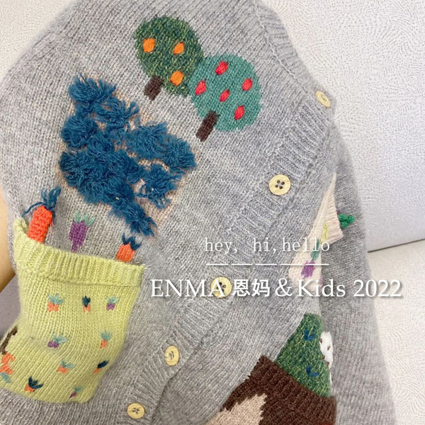 Spring cashmere Japanese children's cardigan for men and women