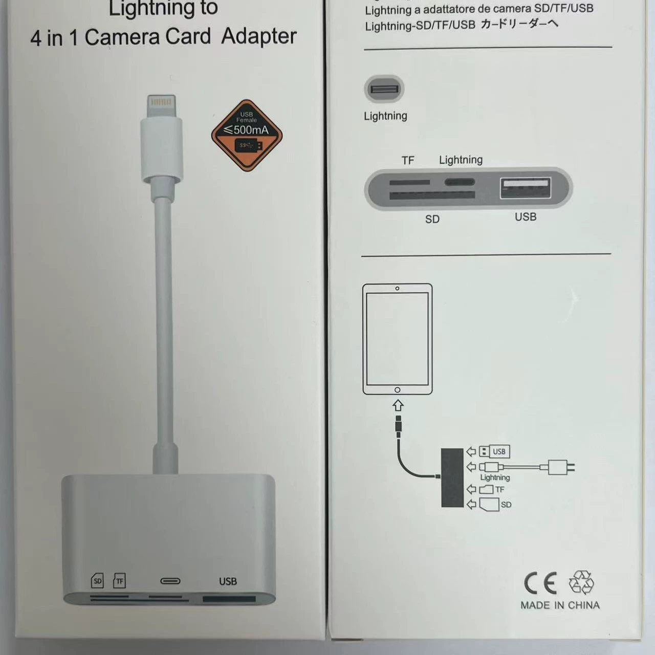 Applicable type-c card reader to SD camera card tf memory mobile phone OTG four-in-one multifunction card reader