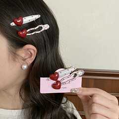 韓国の新型アンクラ紅愛さくらんぼ波点ヘアピン甘美で可愛いサイド前髪クリップ髪飾り器