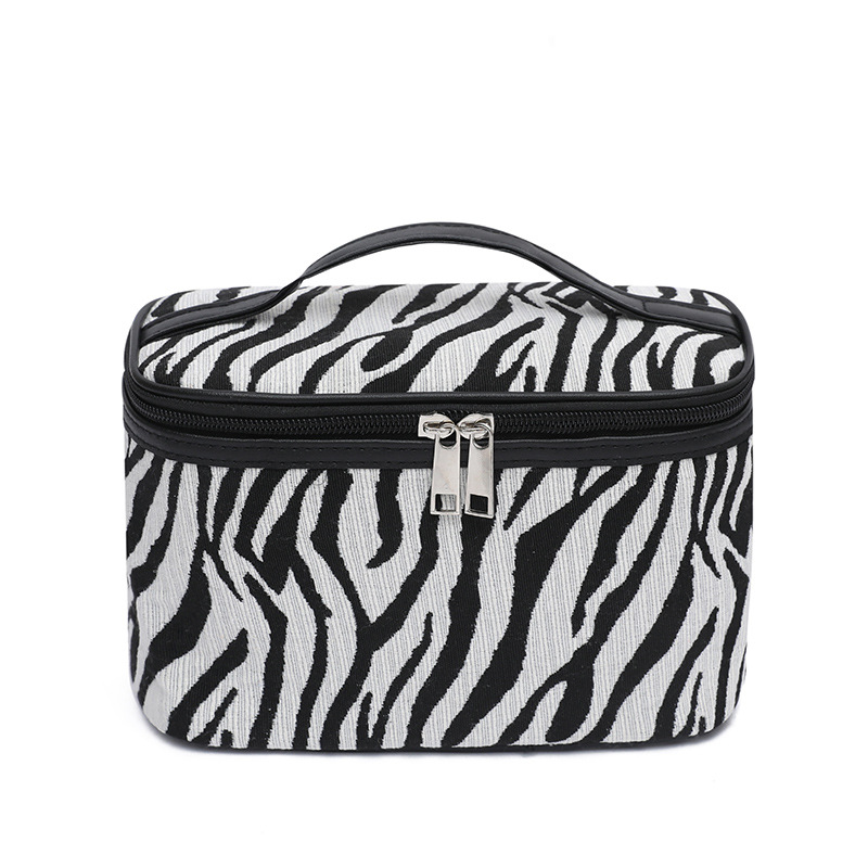 Bolsa de cosméticos estilo 2025, bolsa de cosméticos a cuadros, serie blanco y negro, bolsa de almacenamiento impermeable.