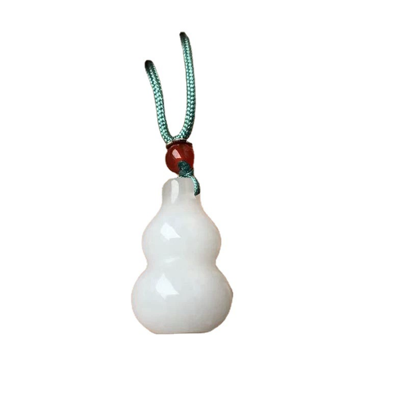 Necklace, pendant white jade, Buddha