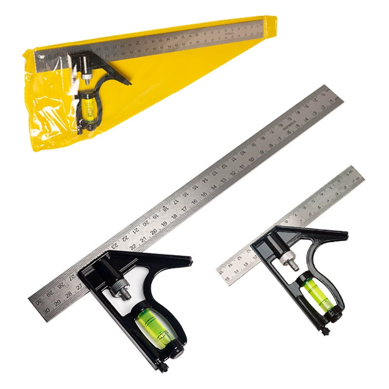 Horizontal activity Rugs Stainless Steel Mobile Combination angle Ruki Civil Measurement Tool 300mm adjustable straight ruler