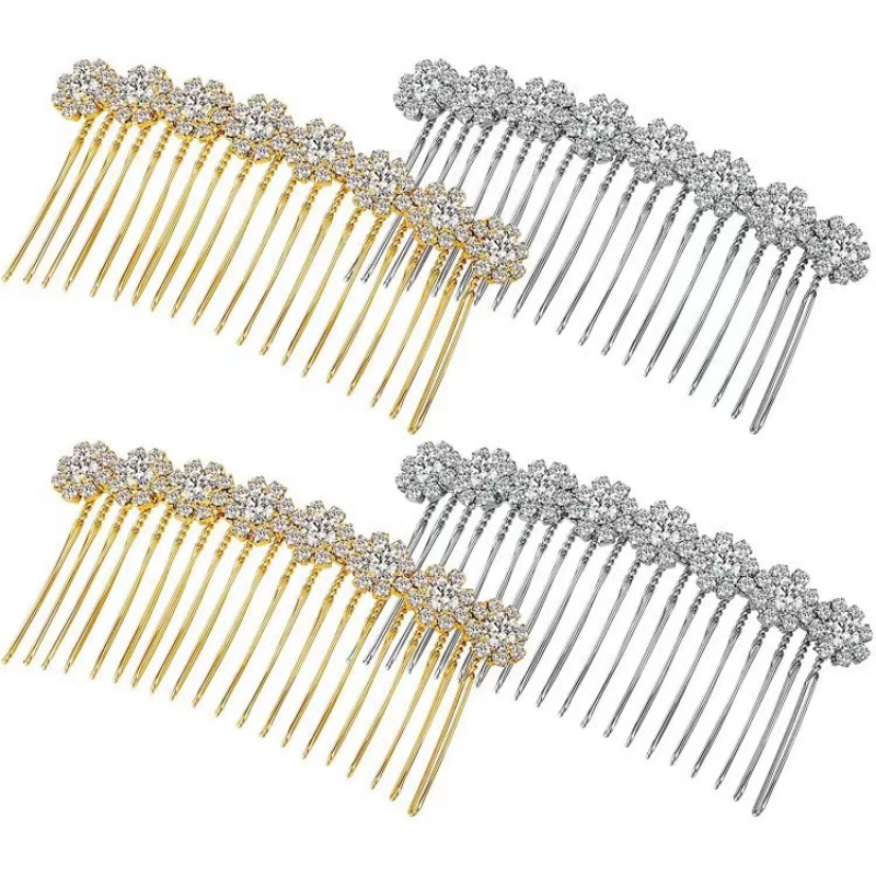 Women'S Fashion Solid Color Iron Plating Inlay Rhinestones Hair Combs display picture 2