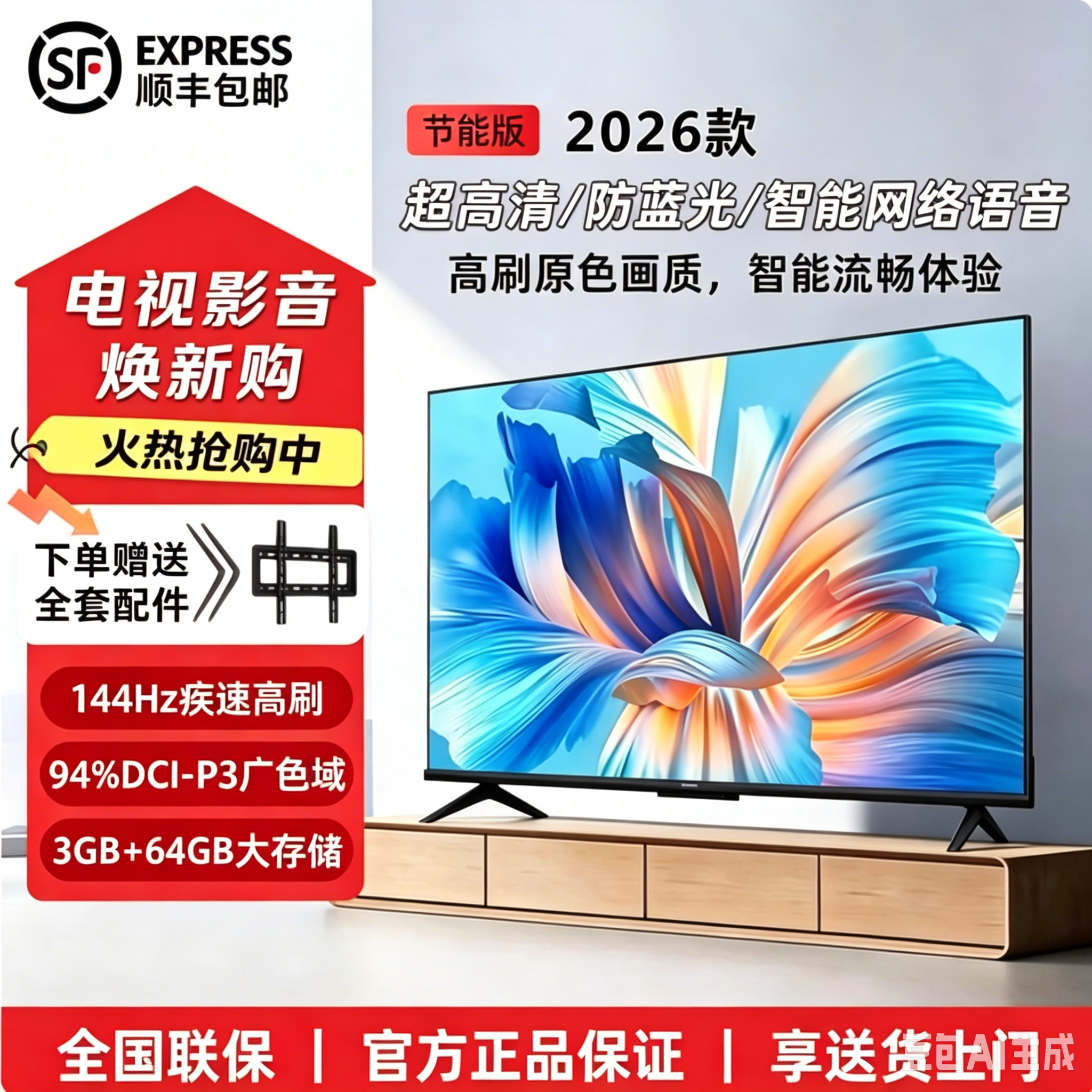 32-75 düymlük LCD televizor, Wi-Fi və səs idarəetməli