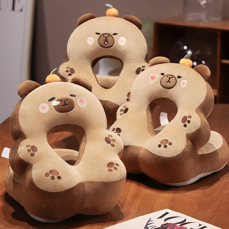 초등학생을위한 Capibala Capybara 아이스 실크 낮잠 베개 베개 잠자는 베개 테이블 잠자는 베개 사무실 잠자는 베개 여름
