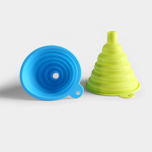 Factory Creative Foldable Funnel Kitchen Silicone Oil Funnel Convenient Liquid Pouring and Dividing Funnel Wholesale