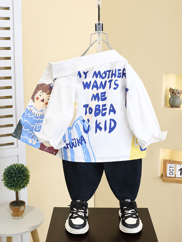 Camisa Chaqueta para Niños 7516, Estilo Primavera-Otoño, Camisa Infantil con Dibujos Animados, Nuevo Modelo 2026, Top de Primavera para Bebé