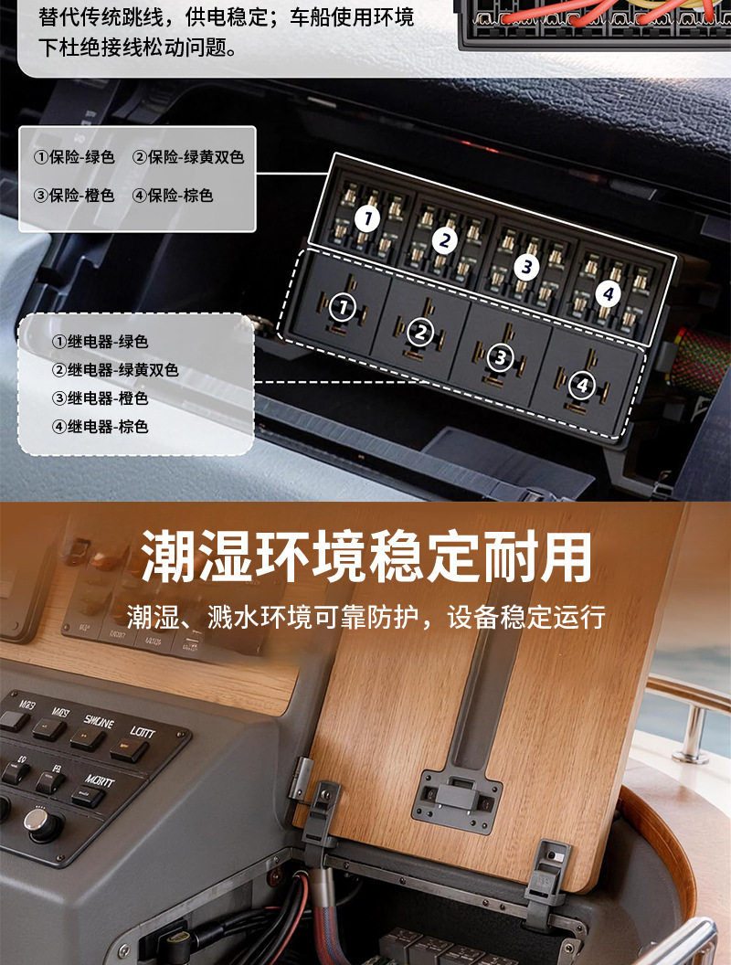 12V/24V 4-way relay 12-way fuse box circuit protection car fuse box automotive fuse box