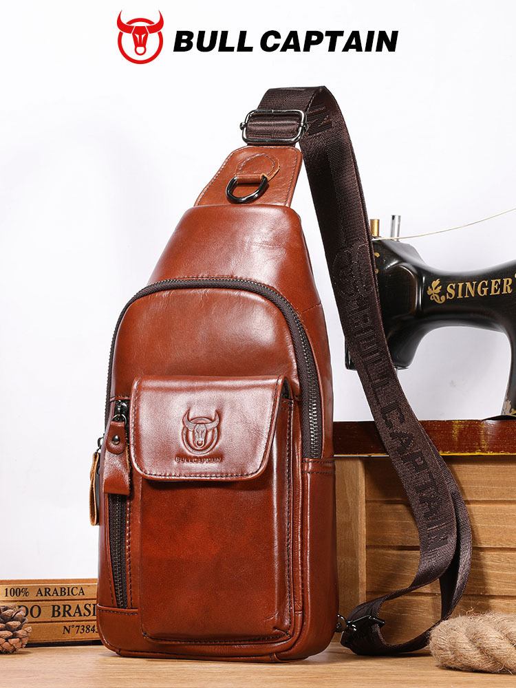 Leather chest bag