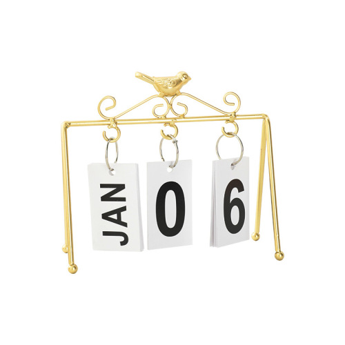 Nordic light luxury iron bird flip page desk calendar, living room time date kindergarten photo decoration