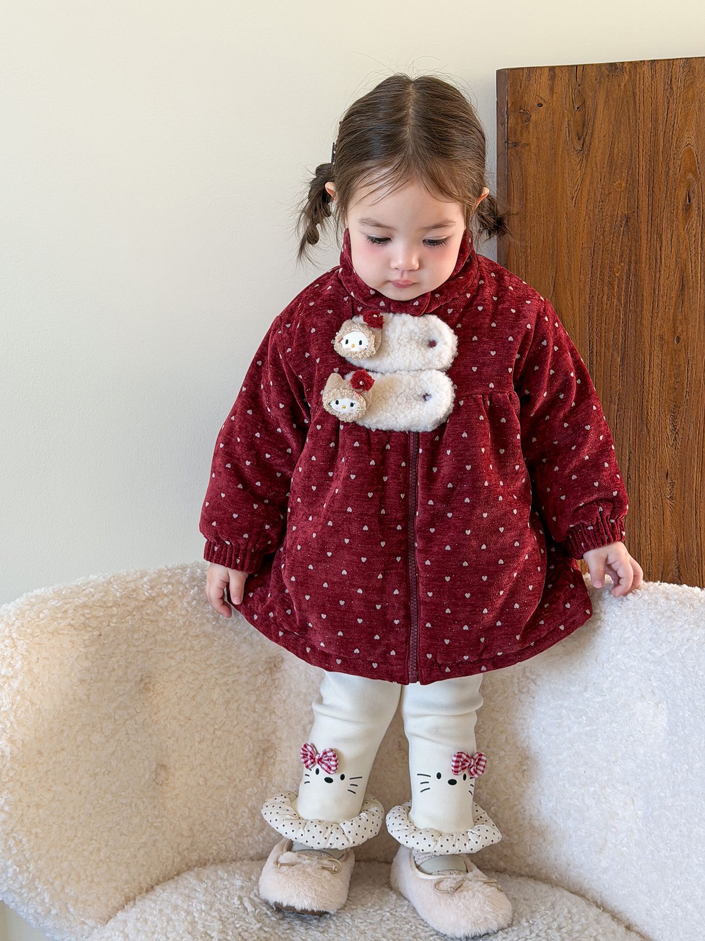 Ropa infantil de azúcar de pera, ropa de algodón para niñas, abrigo de invierno, ropa de algodón para niños, chaqueta de algodón para bebés calientes, ropa de bebé