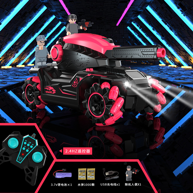 La muñeca de los niños calientes transfronterizos tanque de control remoto bomba de agua coche niño gesto de inducción deriva truco coche blindado regalo