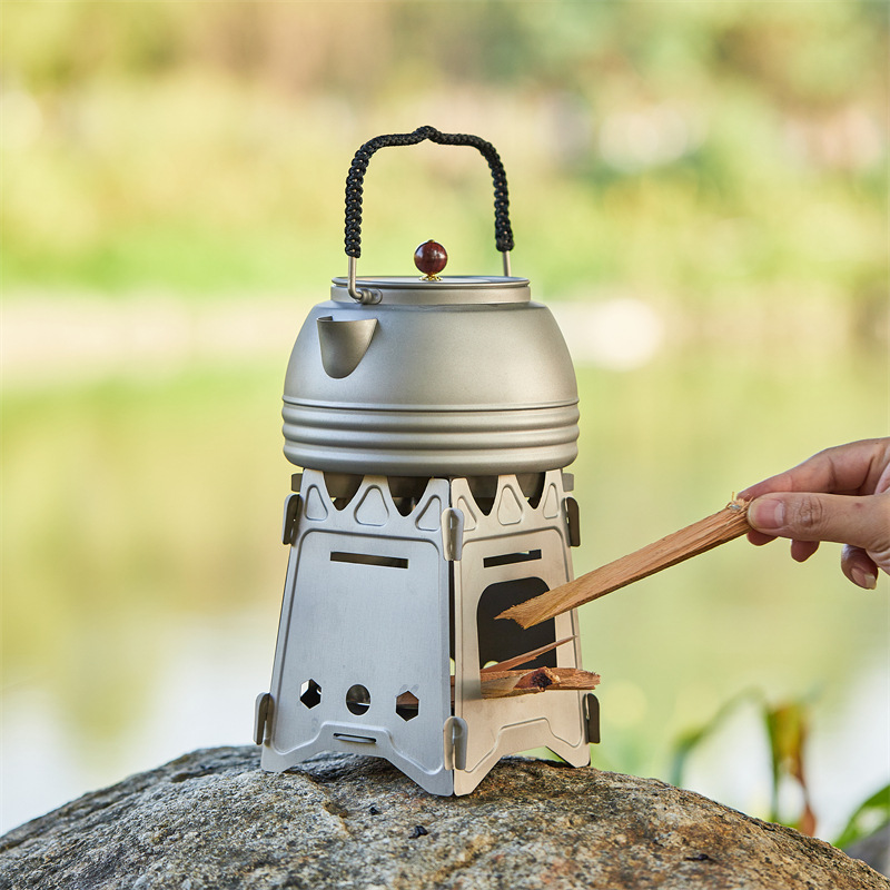 Puro titanio hervidor de agua al aire libre hogar camping viaje portátil tetera de titanio salud olla estufa