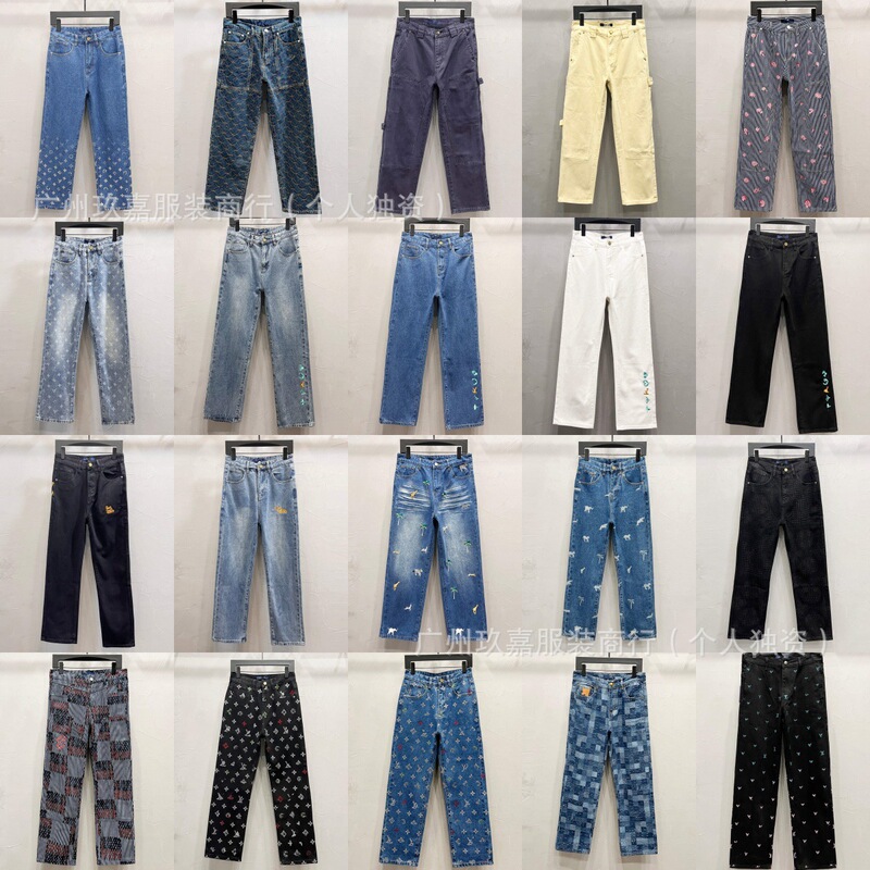 Cross-Border. Authentic Version. Lv L Brand Monogram Jeans 25 New Straight-Leg Pants Cross-Border. Authentic Version. Lv L Brand Monogram Jeans 25 New Straight-Leg Pants