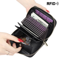 日本短款財布女士錢包真皮卡包RFID多功能多卡位大容量證件卡夾男