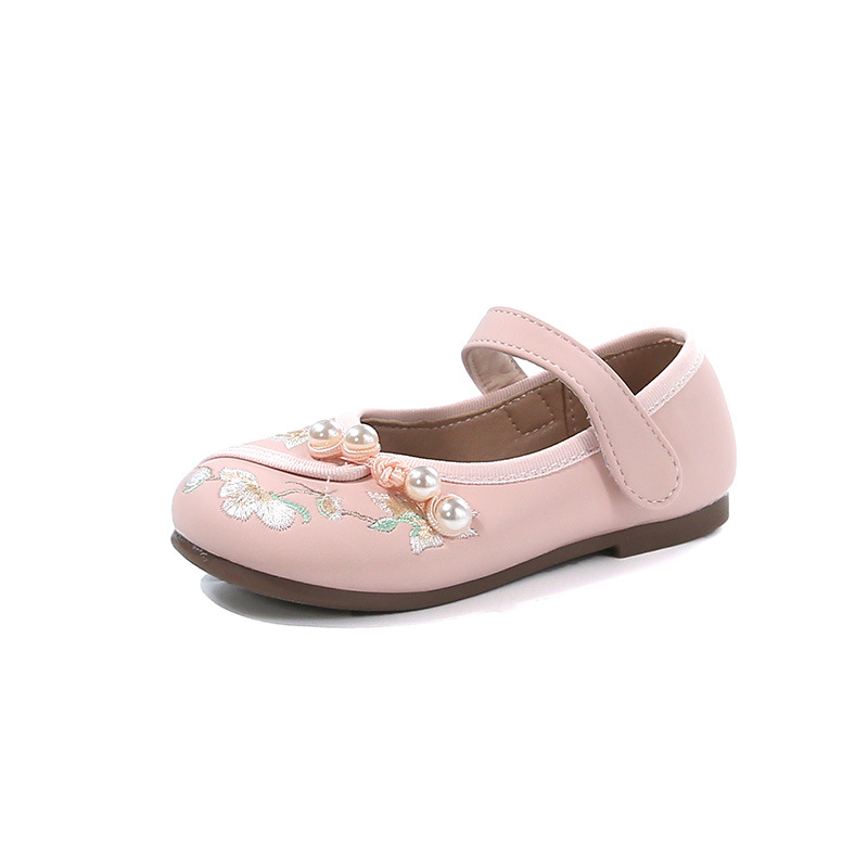 Zapatos Hanfu para niñas 2025 verano nuevos zapatos de princesa para niños estilo nacional falda de cara de caballo zapatos bordados zapatos de cuero para niñas marea image 8