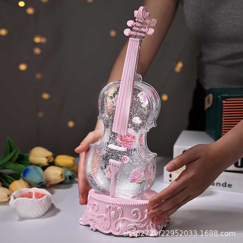 バイオリン Bluetooth ニッチオルゴールオルゴール男性クリスタルボール装飾品少女の誕生日プレゼントファッション装飾品|undefined