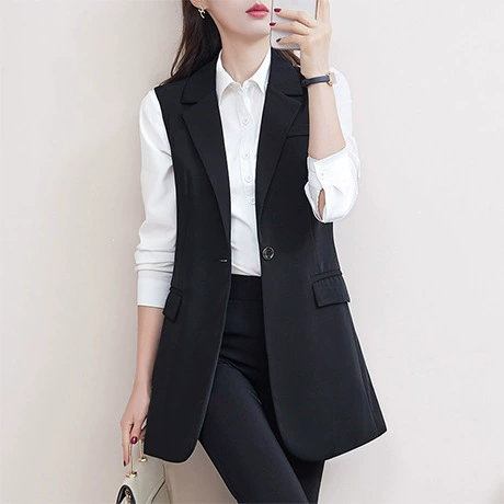 739 Костюм-жилет Весенне-осенняя рубашка Collocation Жилет для полных девочек, новая женская куртка больших размеров, Приталенный жилет