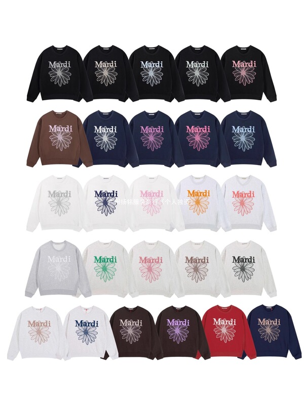 In-Stock Korean Version Mardi Sweatshirt for Women, Daisy Kim Go-Eun Style, Embroidered Letter Round Neck Top, Embroidered Version In-Stock Korean Version Mardi Sweatshirt for Women, Daisy Kim Go-Eun Style, Embroidered Letter Round Neck Top, Embroidered Version