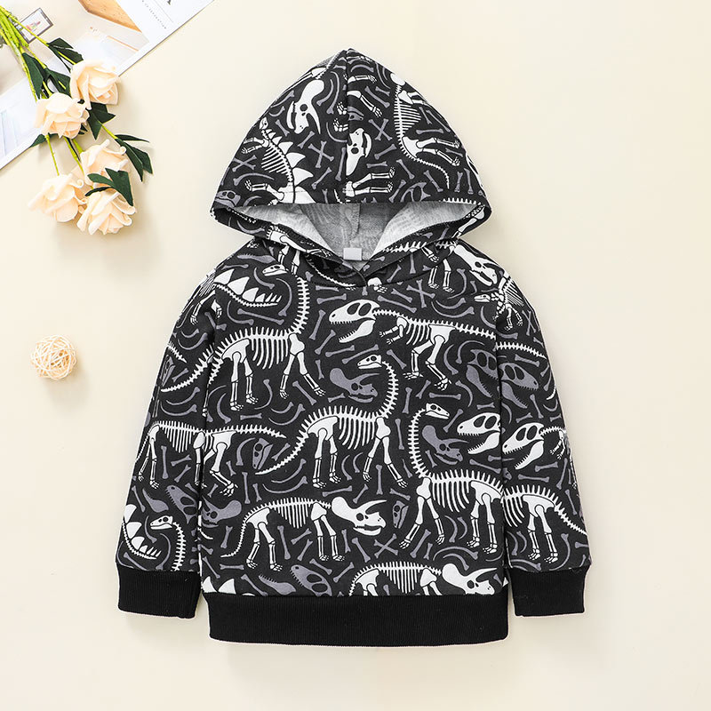 Children's Fashion Cartoon Printing Hooded Letters Sweater Wholesale Nihaojewelry display picture 3