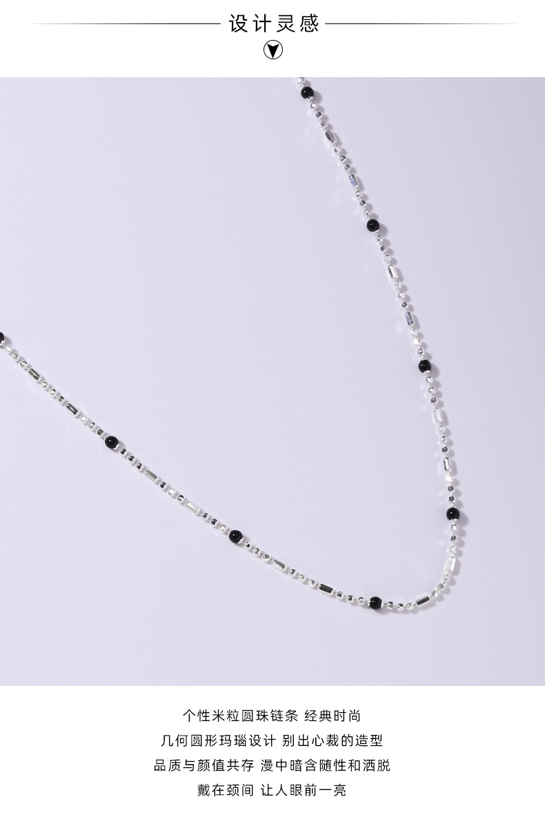 Sterling Silver Material Wholesale Simple Style Geometric Sterling Silver Plating Necklace