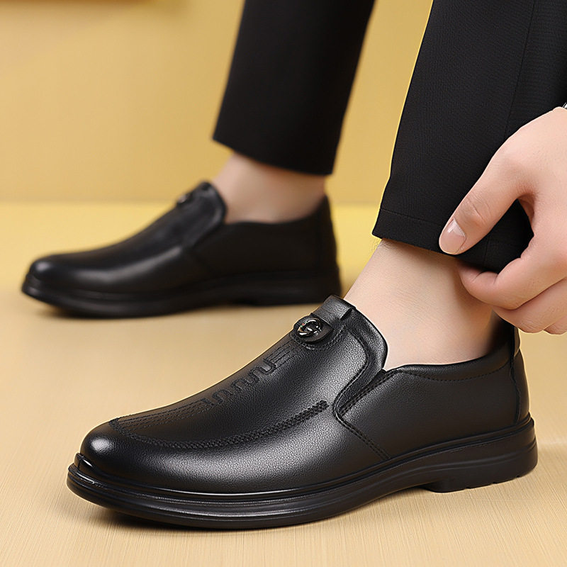 Giày da nam lười cổ thấp đế mềm chống mài mòn, giày công sở lịch sự gót thấp — CS5203 màu nâu, CS5203 màu đen