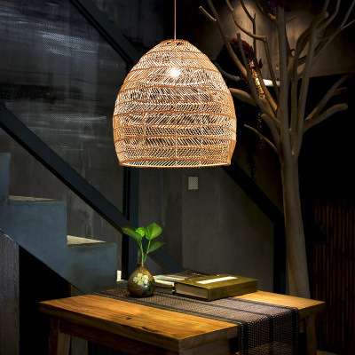 Japanese chandelier restaurant bar bedroom study lamp tea room rattan Chinese pastoral bed and breakfast tatami rattan chandelier
