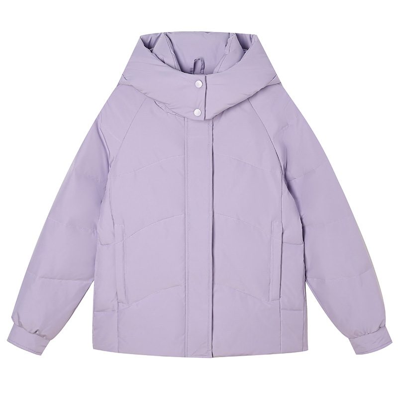 Corta chaqueta de plumón gruesa de invierno para mujeres 2025, nuevo suelto delgado pequeño chaqueta de algodón con capuzas grande