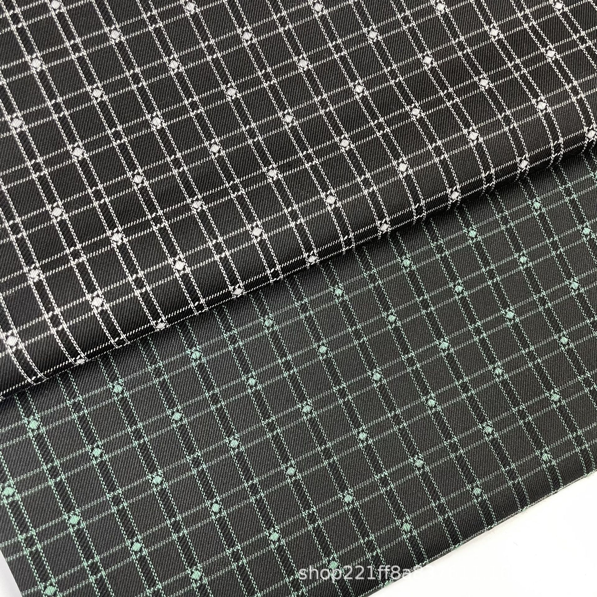 TR梭织提花格子布 复古西装外套  连衣裙裤子面料 涤粘色织格子布