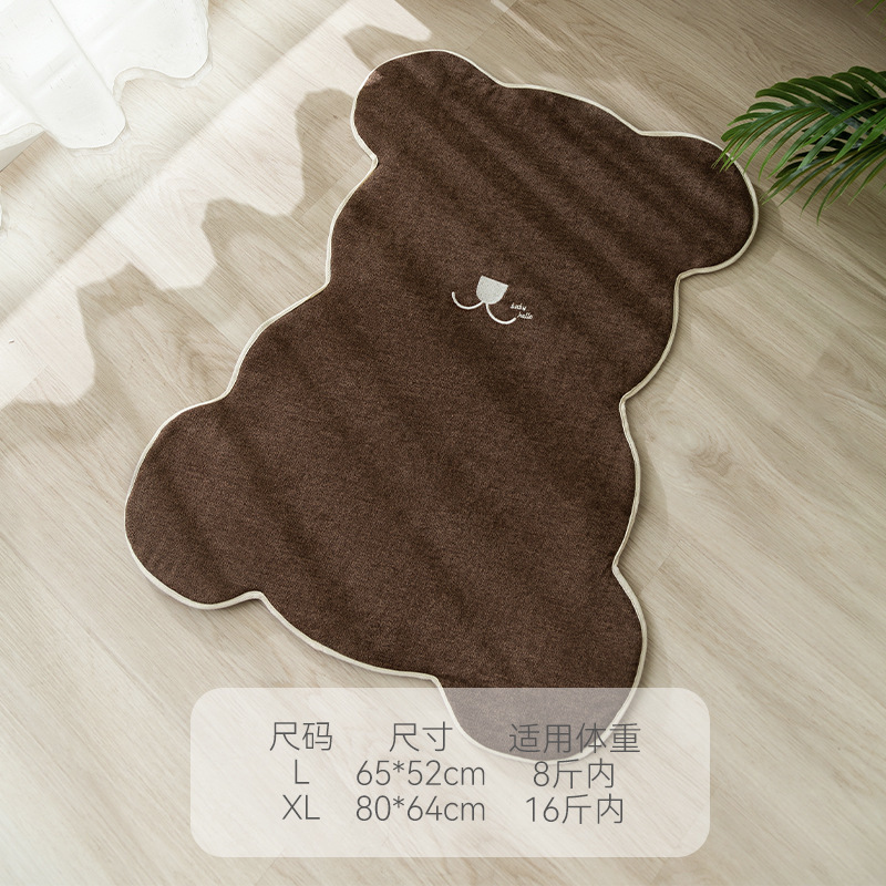 Estera del gato de piel antiadherente resistente a las manchas para dormir nido de gato de verano estera del piso del gato perro estera para dormir mascota cuatro estaciones de dibujos animados gato rascarse estera