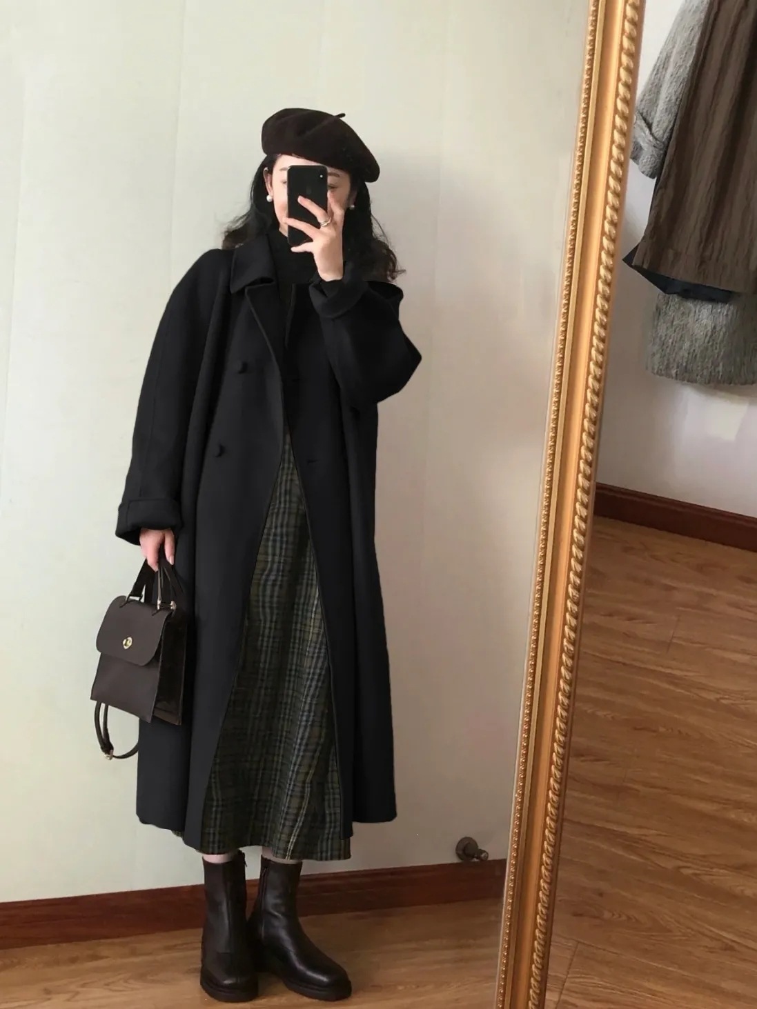 毛呢外套女秋冬新款复古呢子大衣赫本风小个子韩系中长款爆款