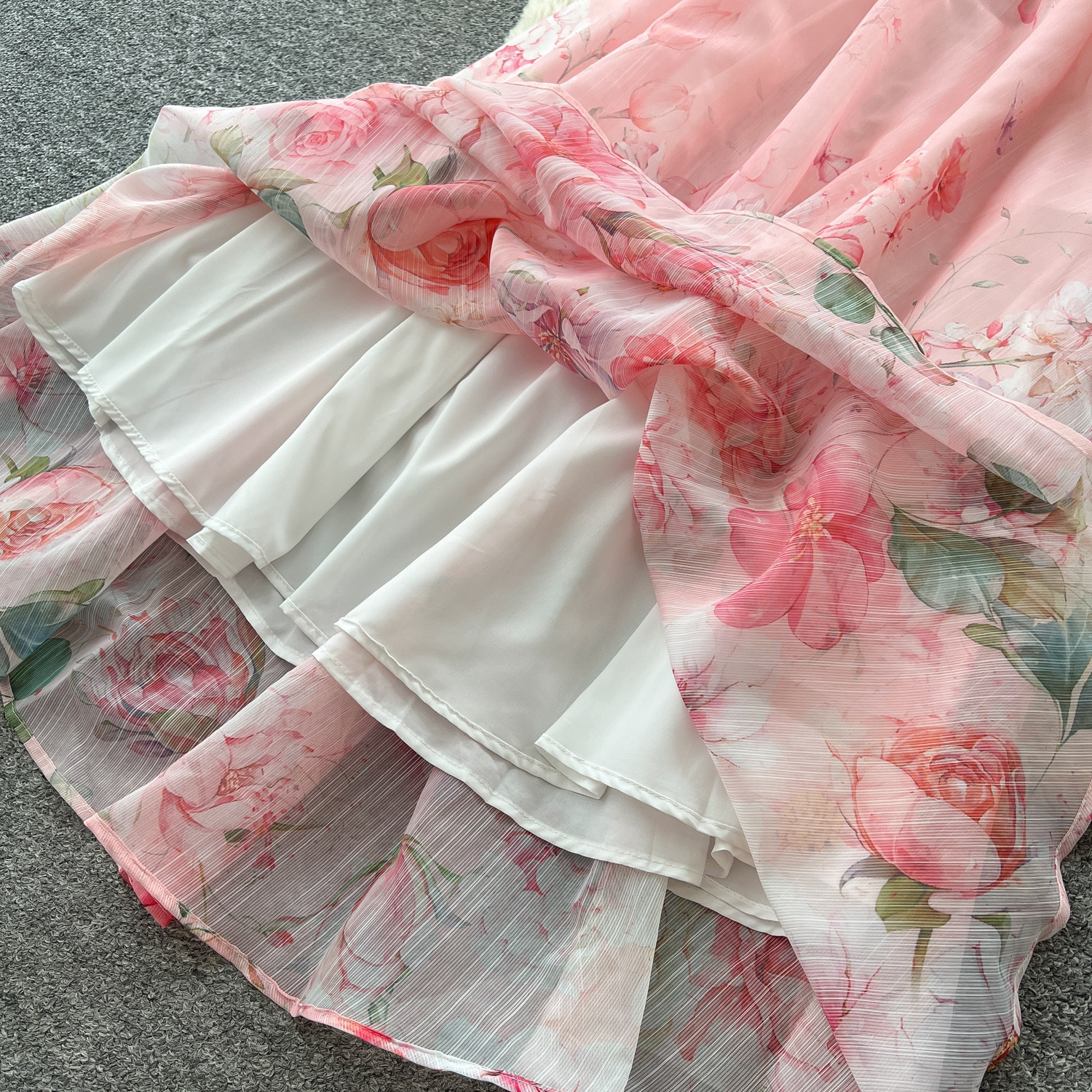 French Romantic Style Women's Two Piece Set Floral Print Blouse And High Waisted Skirt Autumn Elegance And Sophistication_ecoleips.com