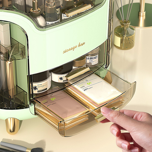 Large Capacity Transparent Cover Storage Box for Cosmetics, Skincare Products, Lipsticks, Brushes, Dustproof Organizer