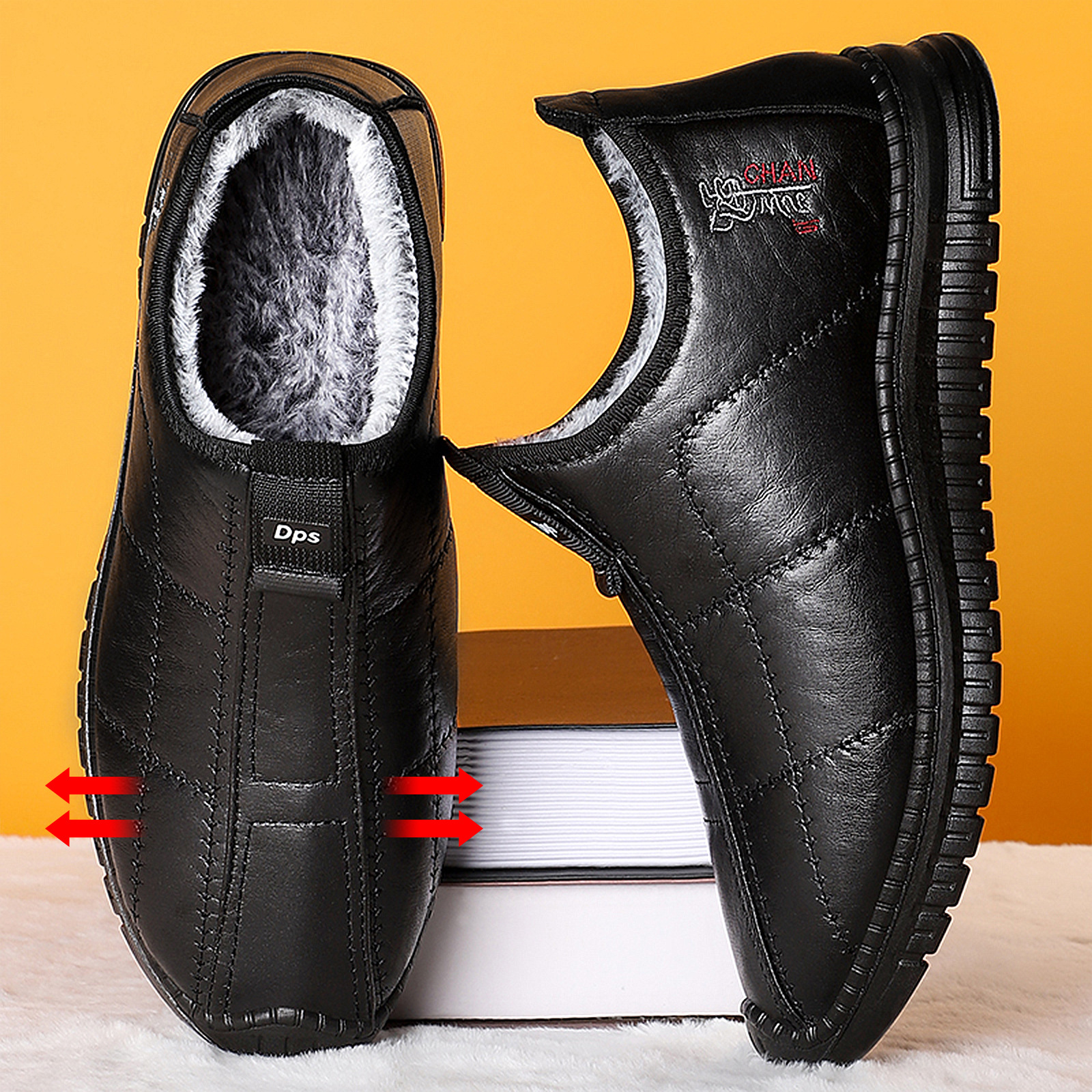 Zapatos de algodón para hombres Zapatos de poliuretano transfronterizos para hombres Botas cortas cálidas de gran tamaño Botas de algodón cómodas de boca baja más botas gruesas de terciopelo para hombres