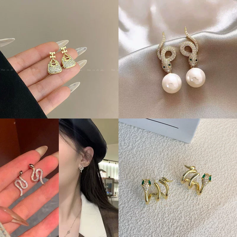 Бриллиантовая подвеска, модные универсальные серьги, инкрустированные diamonds, стиль легкой роскоши