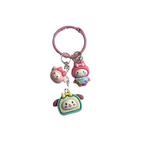 Card ring 751 Sanrio cartoon style creative cute personalized gift key chain school bag pendant key chain