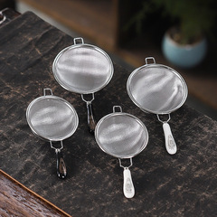 Manufacturer wholesale Japanese style 304 stainless steel tea strainer tea separator fine filter mesh tea strainer tea leak silicone tea clip