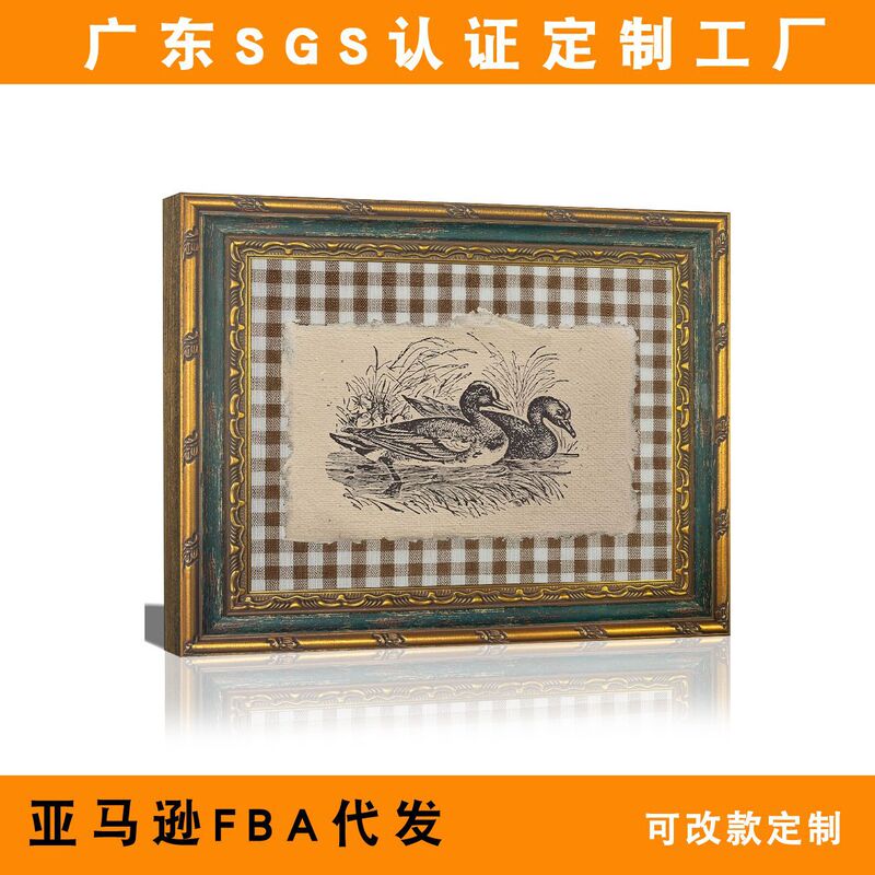 Amazon Country Farmhouse Duck Bedroom Wall Art Custom Vintage Gold Frame Canvas Print Living Room Decorative Painting