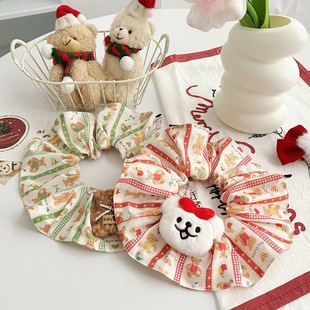 Original handmade pet Christmas bib cat dog large intestine collar pet cotton saliva towel small dog scarf