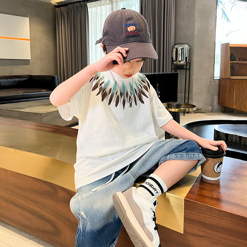 Ensemble été pour garçon t-shirt et short style décontracté_voghion.com