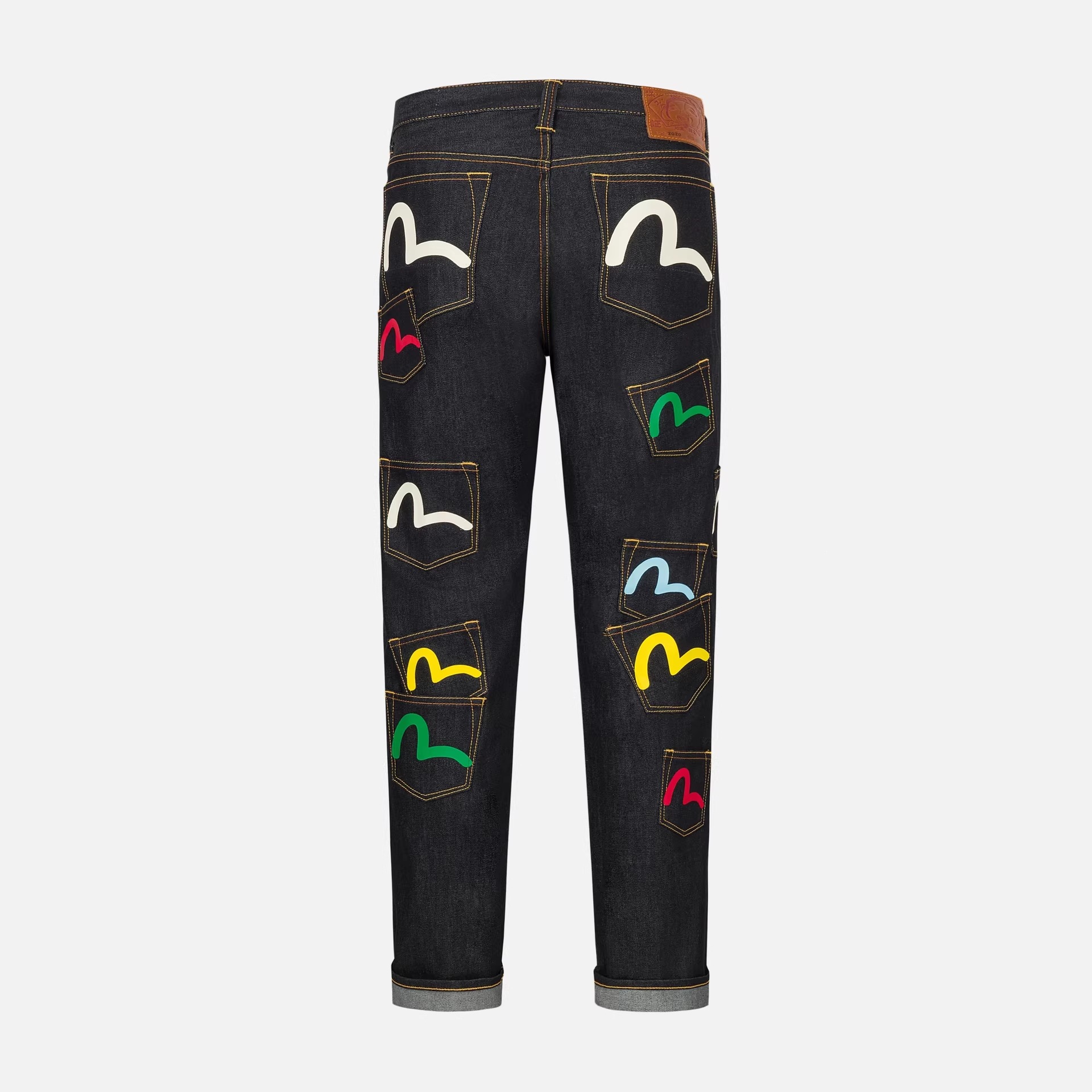 Jeans de Mujer de Mezclilla Estampados, de Tiro Alto y Pierna Recta, CM0072