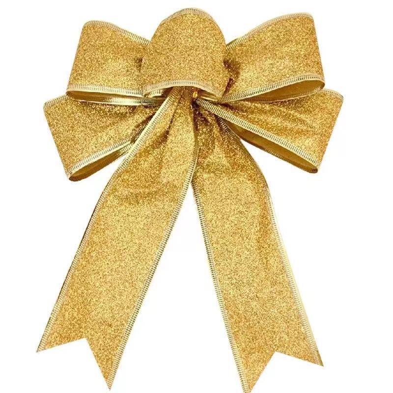 クリスマス装飾品クリスマス蝶結び金粉蝶結びクリスマスツリー装飾品祝日雰囲気装飾|undefined